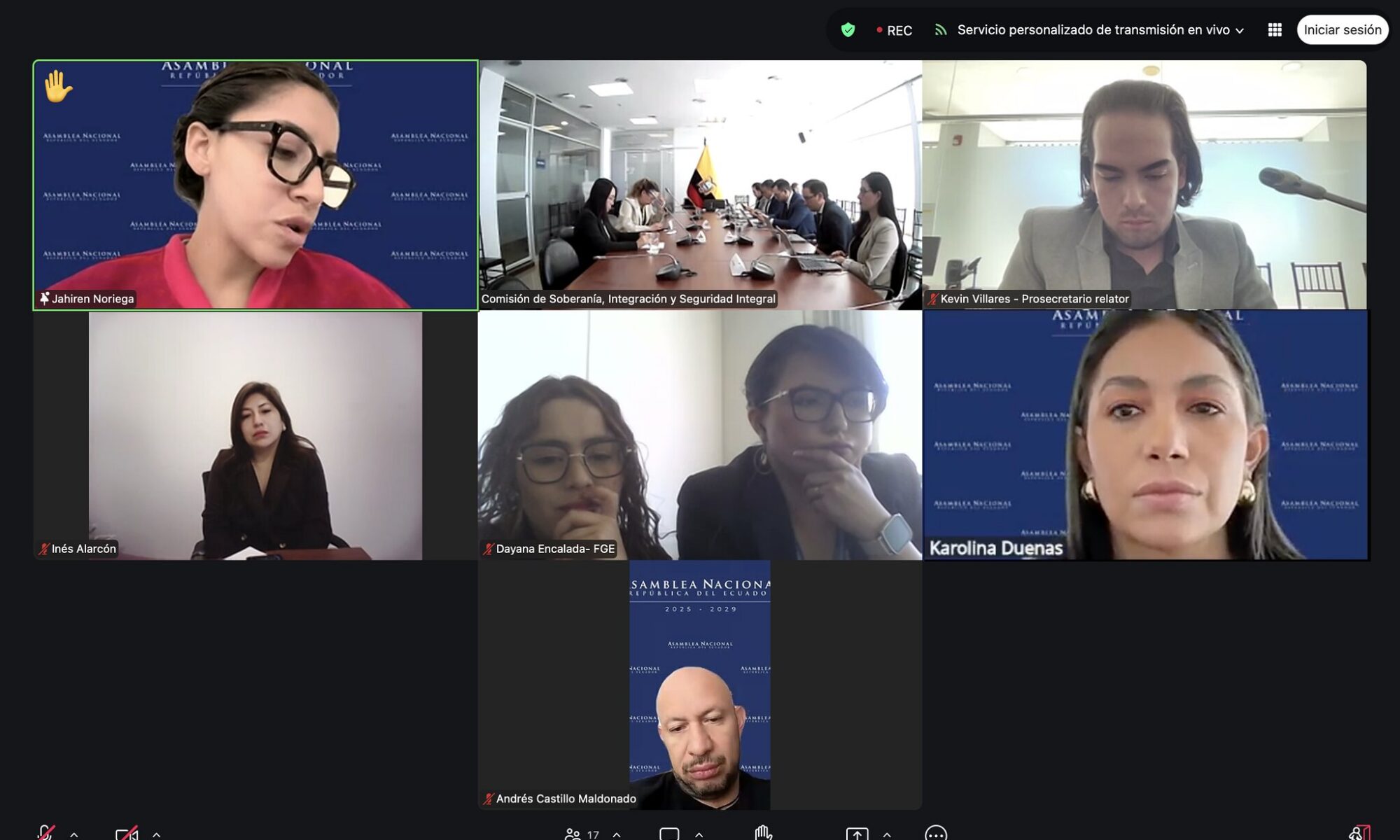 Sesión de la Comisión de Seguridad